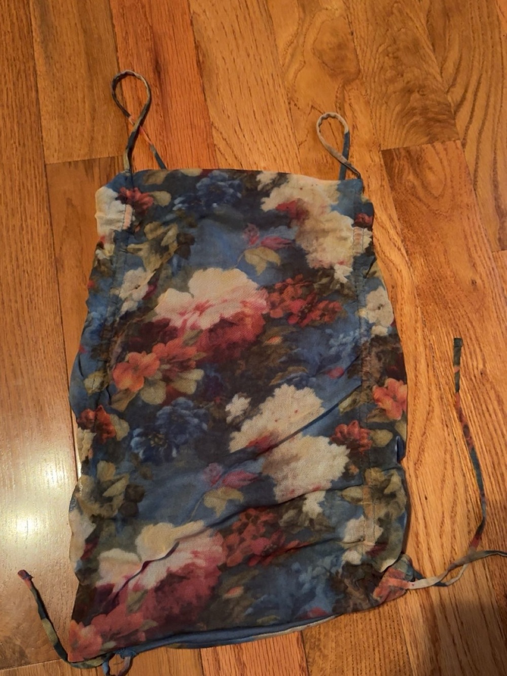 Urban Outfitters Blue Floral Sheer Slip shirt
